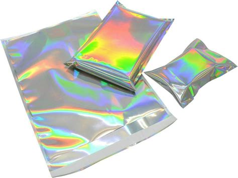 100pcs Holographic Metallic Poly Mailers Foil Glitter Bag Mailing Self