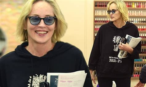 Sharon Stone Visits A Nail Salon After Grabbing Lunch In Beverly Hills