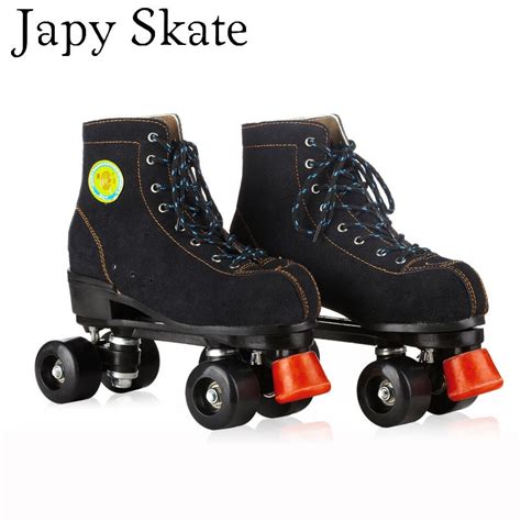 Japy Skate Double Roller Skates Genuine Leather Skate Two Line Roller