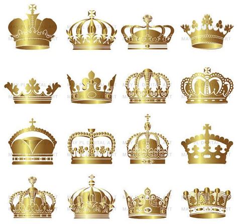 Gold Crowns Digital Clip Art Crown Royal Clipart Scrapbook School