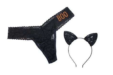 Victorias Secret Lace Cat Ears And Boo Thong Set Naughty And Nice