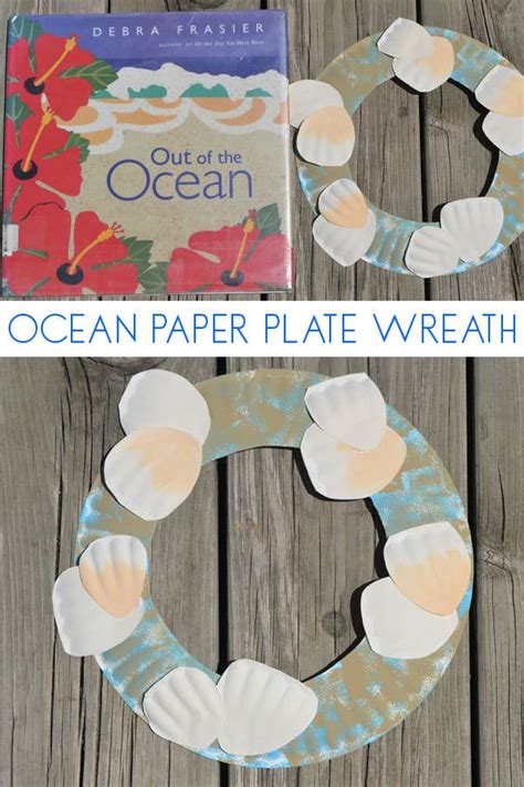 Simple Ocean Paper Plate Wreath For Kids To Make