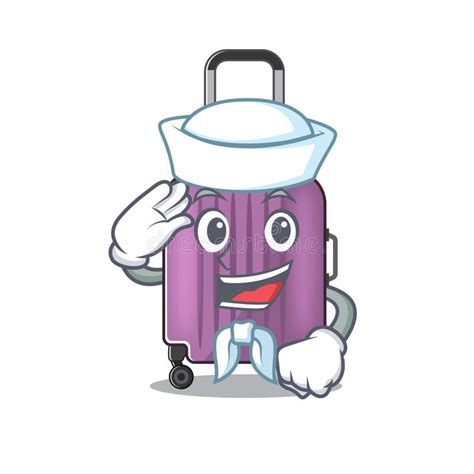 sailor mascot cartoon style travel suitcase cute stock vector illustration of object handbag