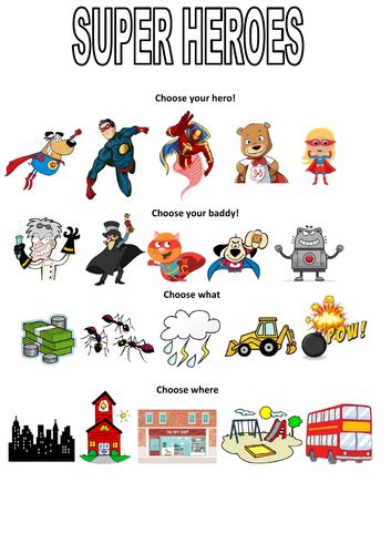 Super Heroes Story Starter Teaching Resources