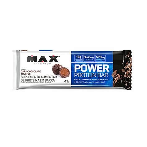 Power Protein Bar 1 Unidade 41g Dark Chocolate Truffle Max Titanium