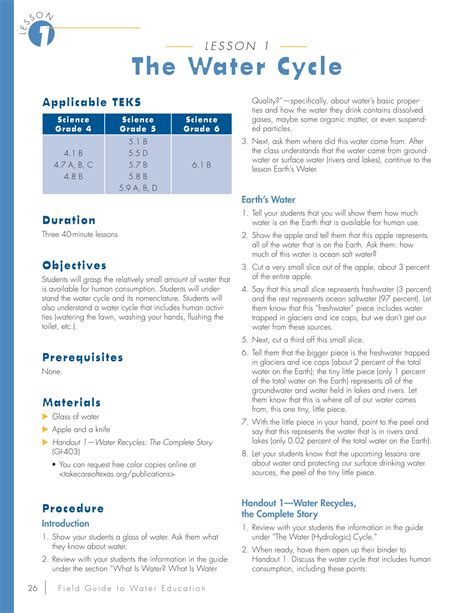 The Water Cycle Lesson Plan Education Lesson Plans Water Lessons Lesson