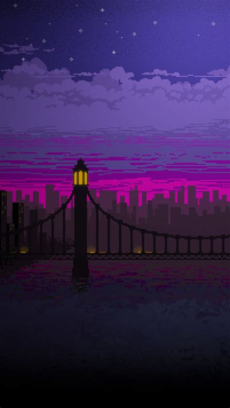 A collection of the top 60 lofi gif wallpapers and backgrounds available for download for free. Pixel Art Bridge Night Cc Wallpaper - 1080x1920