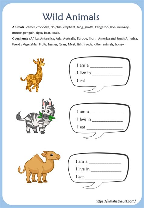 wild animals worksheets for kids (2) - Your Home Teacher