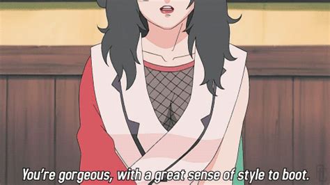 An Anime Character With Long Black Hair Wearing A Red And White Shirt