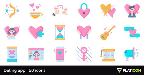 Connect with them on dribbble; Dating app 50 premium icons (SVG, EPS, PSD, PNG files)