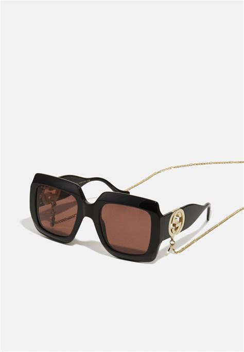 gucci gg oversized square acetate sunglasses sunglasses black brown black uk