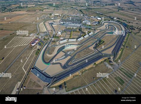 France Nievre Magny Cours The Formula 1 Circuit Aerial View Stock