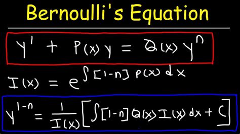 Bernoullis Equation For Differential Equations Youtube