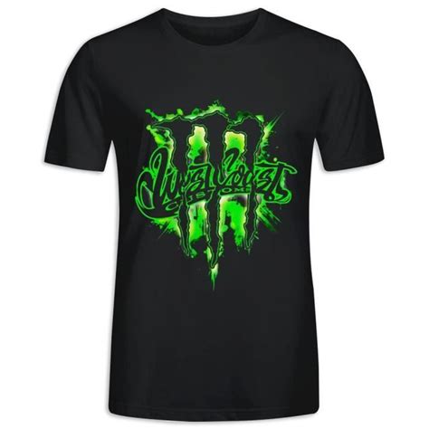 T Shirt avec imprimé en Monster Energy logo Manche Courte Tee Homme