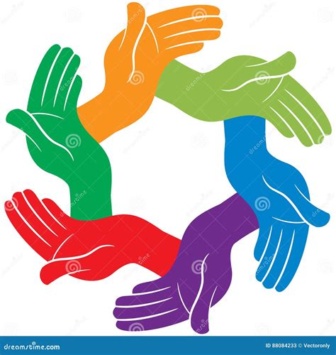 Caring Hands Team Vector Illustration Logo Stock Vector Illustration