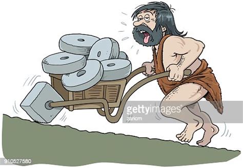 Caverman Pushing Square Cart High Res Vector Graphic Getty Images