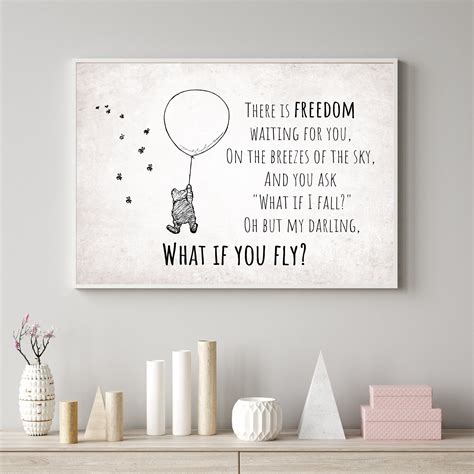 There Is Freedom Waiting For You Vintage Winnie The Pooh Wall Etsy