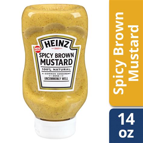 Heinz Spicy Brown Mustard 14 Oz Bottle