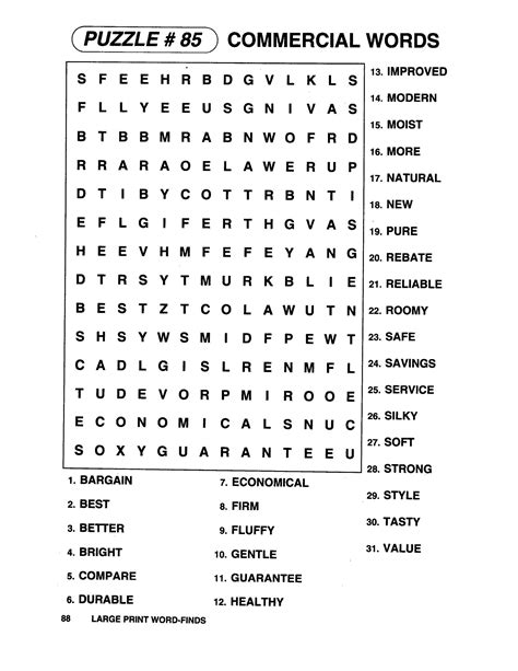Large Print Free Printable Word Searches Goimages Free