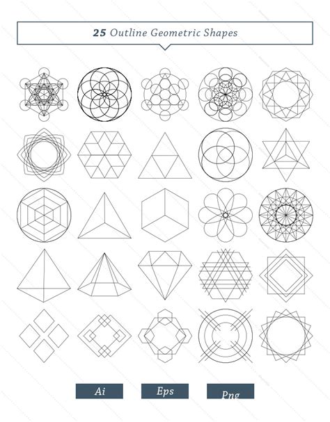 25 Outline Geometric Shapes Dreamstale