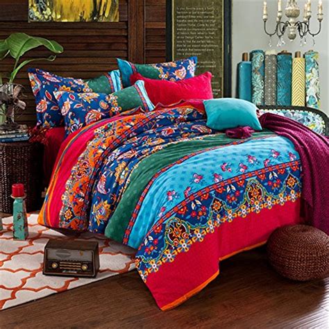 Fadfay Full Queen Size Bedding Sets Bohemian Style Reversible 4pcs