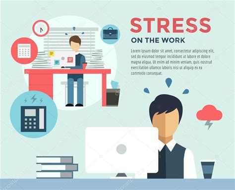 New Job After Stress Work Infographic Students Stress Clerk And