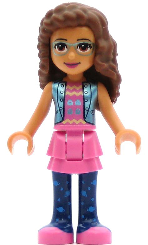 Lego Friends Minifigure Olivia Pink Skirt Blue Jacket