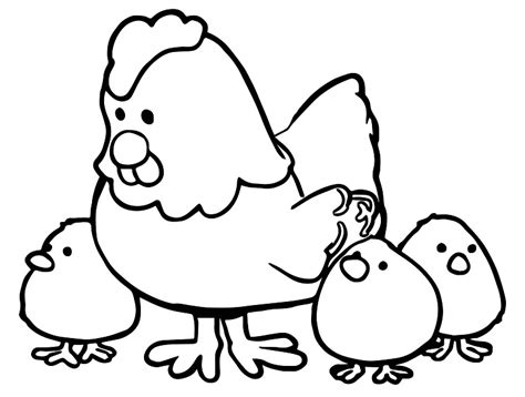 Mother Hens And Baby Chicken Coloring Page Free Printable Coloring