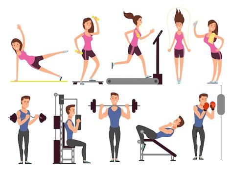 Premium Vector Gym Exercises Body Pump Workout Vector Set With