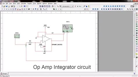 Op Amp Integrator Circuit Design And Simulation In Multisim Youtube