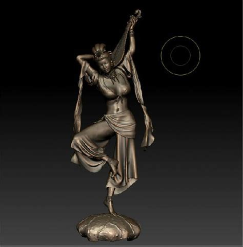Exclusive 3d Model File Grayscale Model For Cnc Machine Stl Format Pipa Woman S In Wood Routers