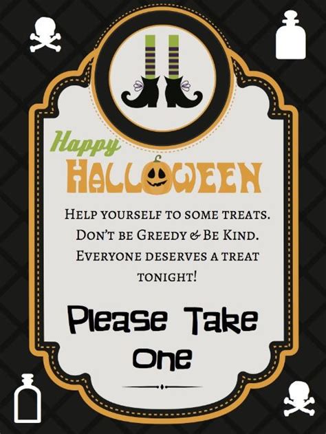 Printable Self Serve Halloween Candy Sign