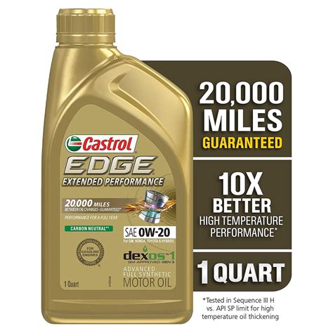 Castrol Edge Extended Performance 0w 20 Advanced Full Synthetic Motor