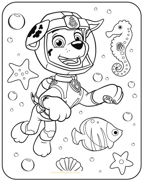 Free printable paw patrol coloring sheets & colouring pages with ryder & the mighty pup gang: Marshall Paw Patrol Coloring Lesson | Kids Coloring Page ...