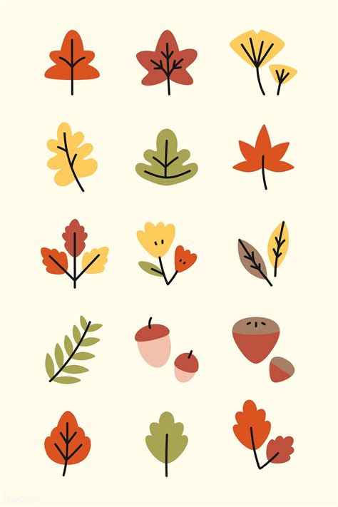 Colorful Autumn Leaves Vector Collection Free Image By