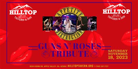 Appetite 4 Destruction Guns N Roses Tribute Hilltop Tavern And Inn