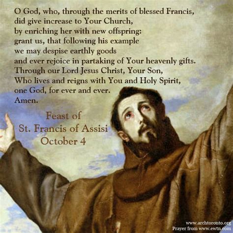 Prayer For The Feast Day Of St Francis Of Assisi Prayers And Quotes