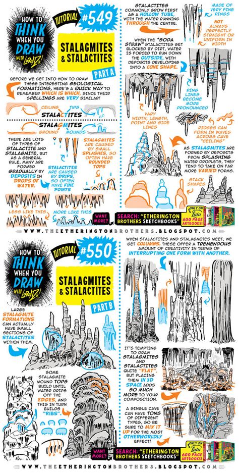 How To Draw Stalactites And Stalagmites Tutorial By