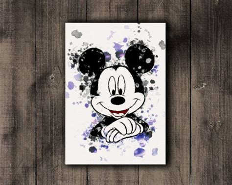 Printable Mickey Mouse Disney Watercolor Print By Coffeeloffe