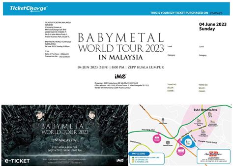 Babymetal World Tour 2023 In Kuala Lumpur Baby Zone Ticket X1