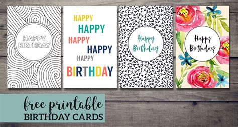 Free Printable Birthday Cards - Paper Trail Design