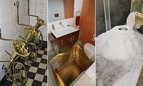 Photos Show Bizarre Public Toilets Urinals Made From French Horns And A Toilet Bowl With