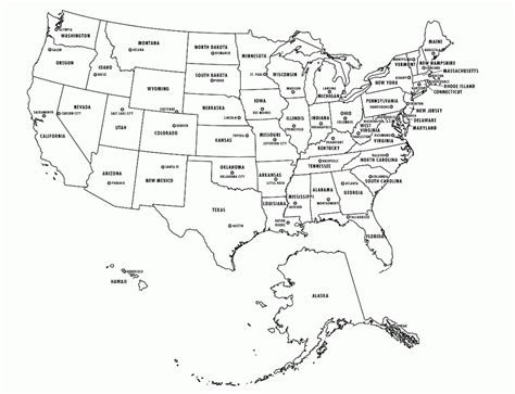Us Map With States Capitals And Abbreviations Quiz Printable Usa