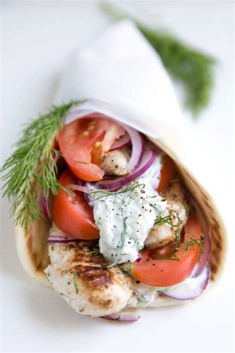 Easy Chicken Gyros With Tzatziki Sauce The Forked Spoon