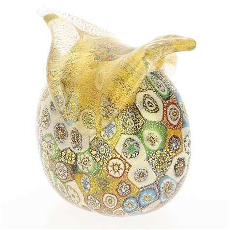 Glassofvenice Murano Glass Golden Quilt Millefiori Owl Etsy