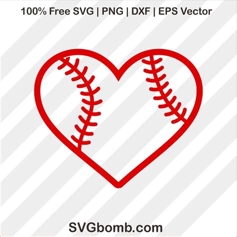 Heart Baseball SVG Cutting File | SVGBOMB
