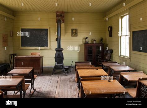 Inside Of A Colonial Schoolhouse