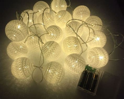 3m 20 Cotton Balls Led String Lights Battery Dia 6cm Garland Cotton