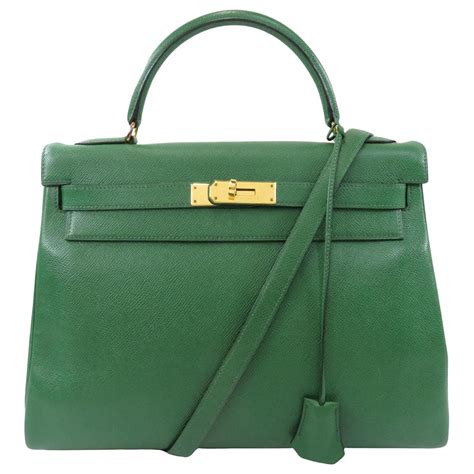 Hermès Hermes Kelly Green Leather Ref715061 Joli Closet