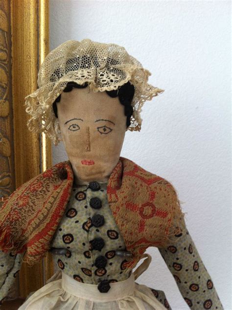 Rare Early Old Rag Antique Folk Art Primitive Cloth Doll 1850 Civil War